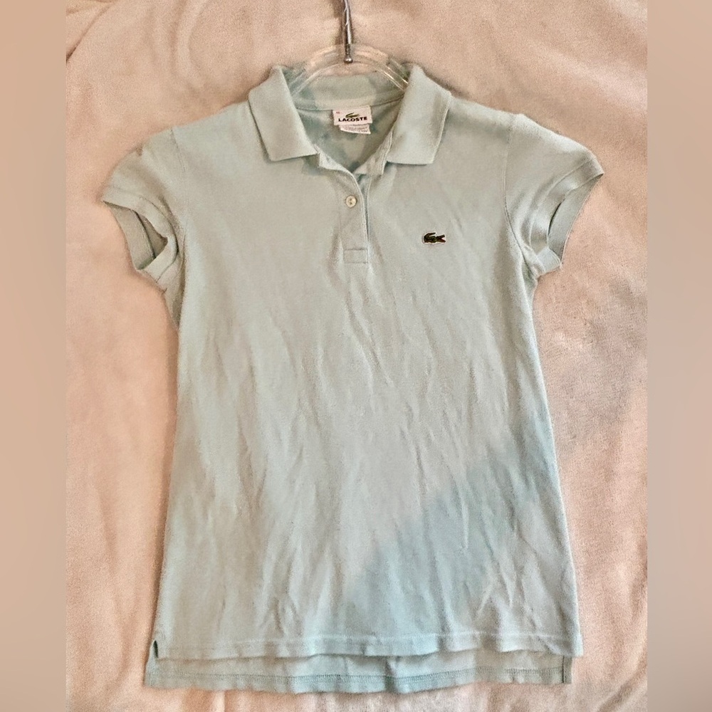 Vintage Lacoste Light Blue Polo Womens Size 38 Sz Xs